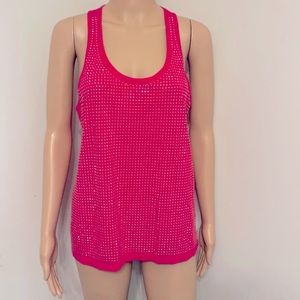 Jennifer Lopez sleeveless tops blouse front beaded size:L